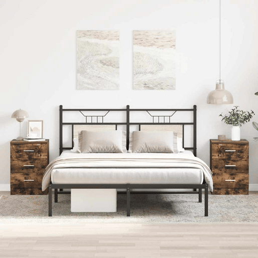 Soluna Home - Mesas de cabeceira Madeira 2 piezas 38 x 35 x 56 cm