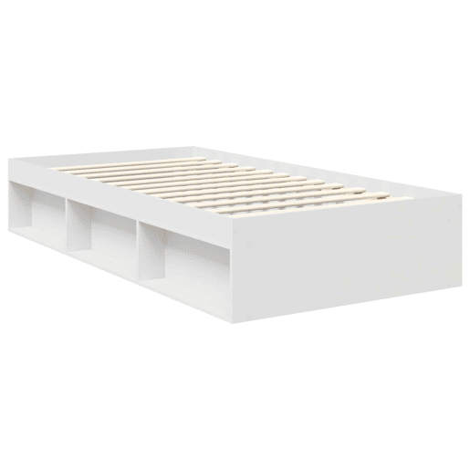 Estrutura de cama de solteiro para adultos com Cabeceira - Branco 100 x 200 cm