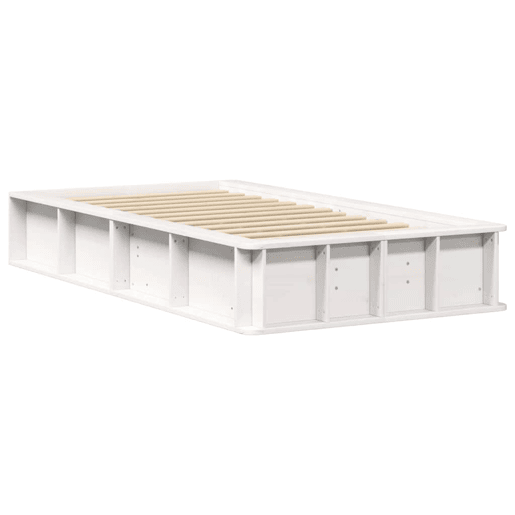 Estrutura de cama de solteiro para adultos - Branco 75 x 190 cm Madeira de Pinheiro Sólida