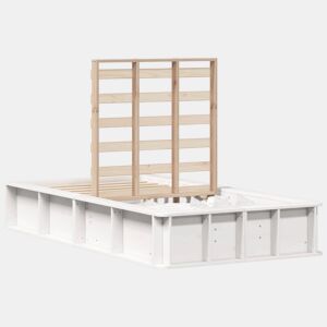 Estrutura de cama de solteiro para adultos - Branco 90 x 190 cm Madeira de Pinheiro Sólida