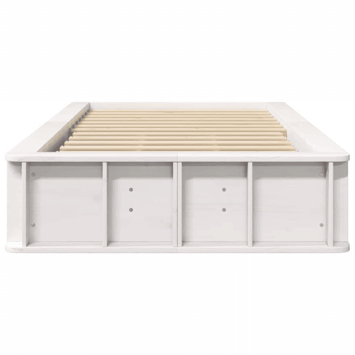 Estrutura de cama de solteiro para adultos - Branco 90 x 190 cm Madeira de Pinheiro Sólida