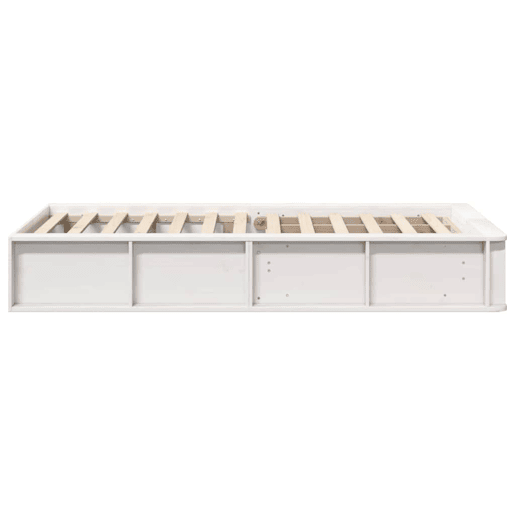 Estrutura de cama de solteiro para adultos - Branco 90 x 190 cm Madeira de Pinheiro Sólida