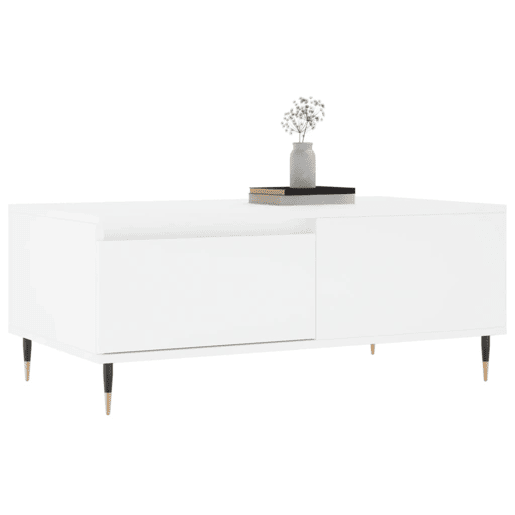 Mesa de Centro, Mesa baixa, 90x50x36,5 cm derivados de madeira branco