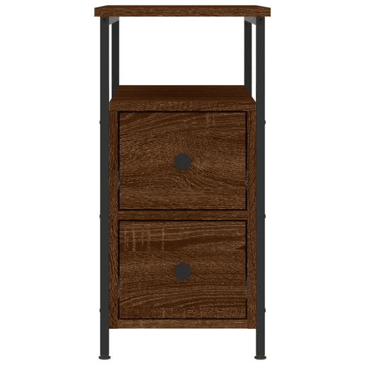 Soluna Home - Mesas de cabeceira Madeira trabalhada e ferro 2 piezas 30 x 60 x 60 cm