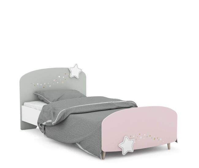 Cama infantil cosmos, gris / rosa / blanco , 90 x 190 cm, cama infantil