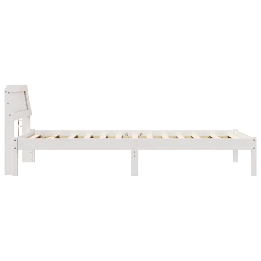 Estrutura de cama de solteiro para adultos - Branco 90 x 200 cm Madeira de Pinheiro Sólida