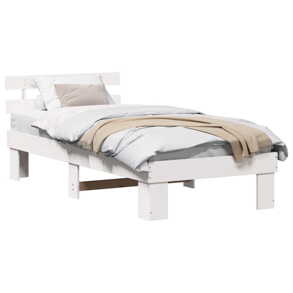 Estructura de cama individual para adultos - 90 x 190 cm madera de pino macizo