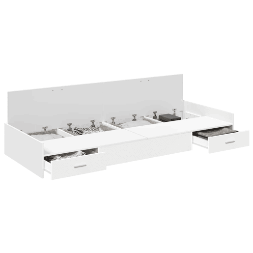 Estrutura de cama de solteiro para adultos Branco 70 x 190 cm Madeira processada