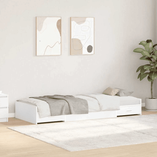 Estrutura de cama de solteiro para adultos Branco 70 x 190 cm Madeira processada