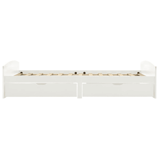 Estrutura de cama de solteiro moderno com 2 gavetas 90x200 cm pinho maciço branco Estrutura de cama de solteiro moderno com 2 gavetas 90x200 cm pinho maciço branco