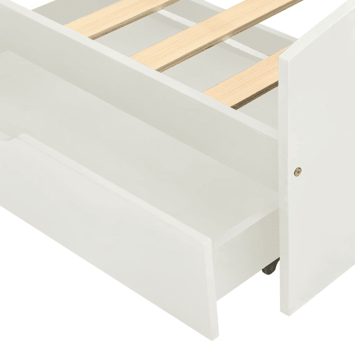 Estrutura de cama de solteiro moderno com 2 gavetas 90x200 cm pinho maciço branco Estrutura de cama de solteiro moderno com 2 gavetas 90x200 cm pinho maciço branco