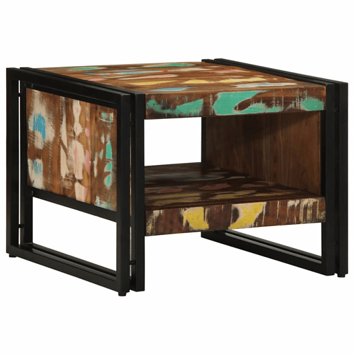 Mesa de Centro, Mesa baixa, multicor 50x50x38 cm madeira maciça recuperada Mesa de Centro, Mesa baixa, multicor 50x50x38 cm madeira maciça recuperada