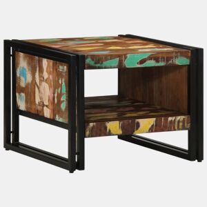 Mesa de Centro, Mesa baixa, multicor 50x50x38 cm madeira maciça recuperada
