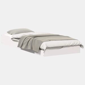 Estrutura de cama de solteiro para adultos - Branco 80 x 220 cm Madeira de Pinheiro Sólida