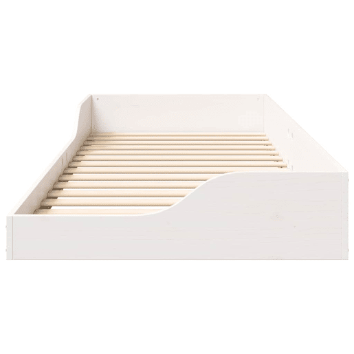 Estrutura de cama de solteiro para adultos - Branco 80 x 220 cm Madeira de Pinheiro Sólida