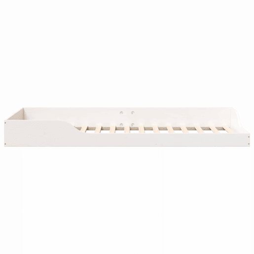 Estrutura de cama de solteiro para adultos - Branco 80 x 220 cm Madeira de Pinheiro Sólida