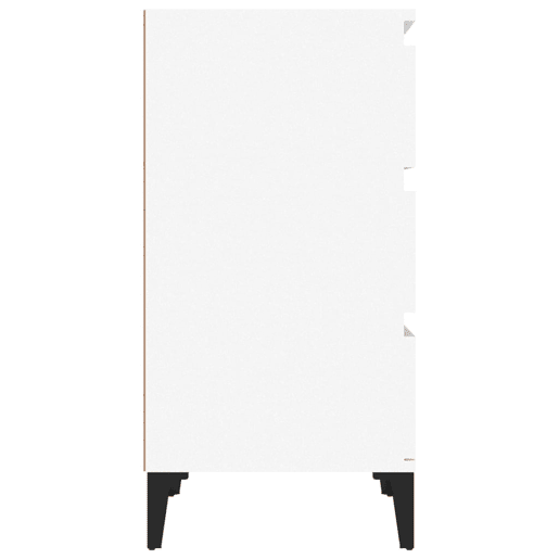 Soluna Home - Mesitas De Noche Madera y metal trabajados Blanco Madera 40 x 35 x 70 cm