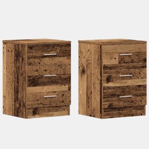 Soluna Home - Mesas de cabeceira Madeira 2 piezas 38 x 35 x 55 cm