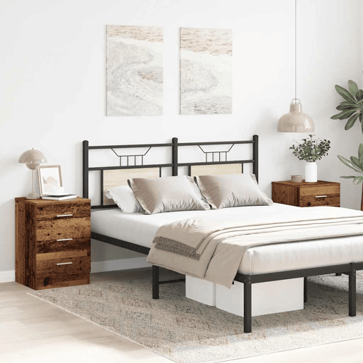 Soluna Home - Mesas de cabeceira Madeira 2 piezas 38 x 35 x 55 cm
