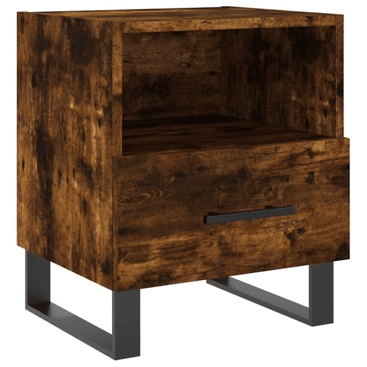 Soluna Home - Mesas de cabeceira Madeira trabalhada e ferro 2 piezas 40 x 35 x 47,5 cm