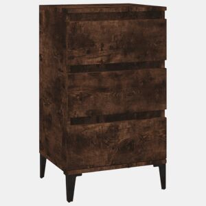 Soluna Home - Mesas de cabeceira Madeira trabalhada e metal 40 x 35 x 70 cm
