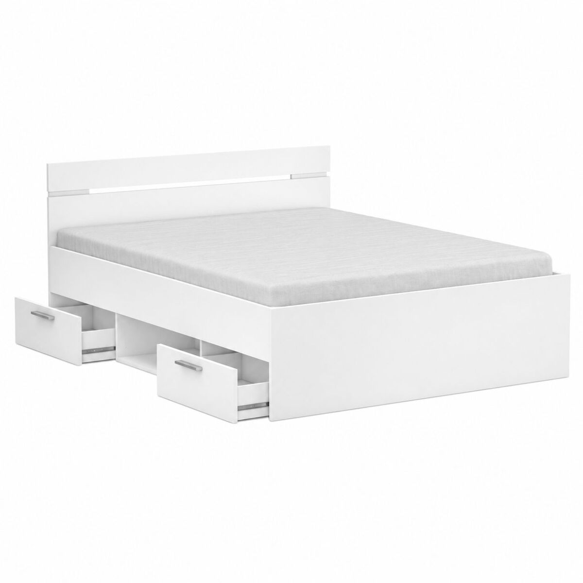 Cama matrimonial con cajones alaska - blanco