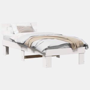 Estrutura de cama de solteiro para adultos - Branco 80 x 200 cm Madeira de Pinheiro Sólida
