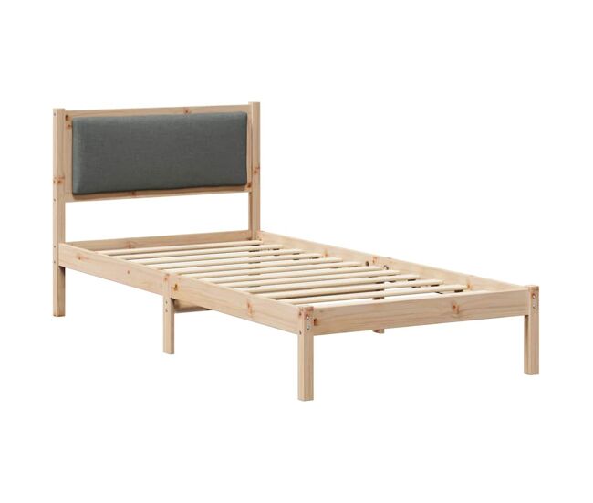 Estructura de cama individual para adultos con cabecera - gris oscuro 90 x 190 cm