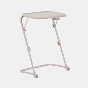 MEUBLES COSY Mesa Auxiliar Dobrável Multifuncional em PP e Aço, Altura e Inclinação Reguláveis, Porta-copos Integrado, 4 Posições, Bege