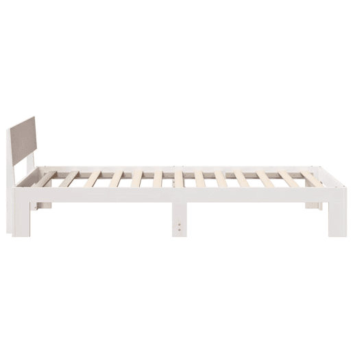 Estrutura de cama de solteiro para adultos - Branco 75 x 190 cm Madeira de Pinheiro Sólida