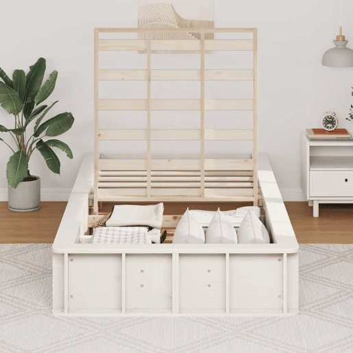 Estrutura de cama de solteiro para adultos - Branco 100 x 200 cm