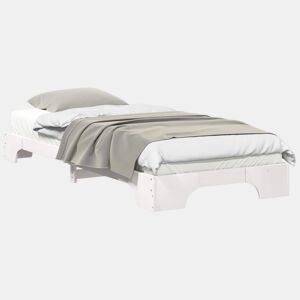 Estrutura de cama de solteiro para adultos - Branco 90 x 220 cm Madeira de Pinheiro Sólida
