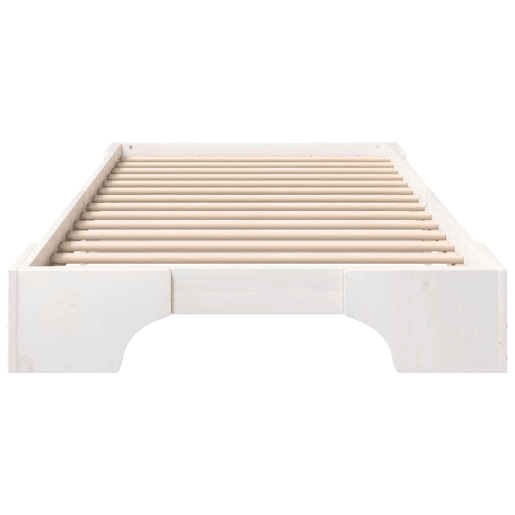 Estrutura de cama de solteiro para adultos - Branco 90 x 220 cm Madeira de Pinheiro Sólida