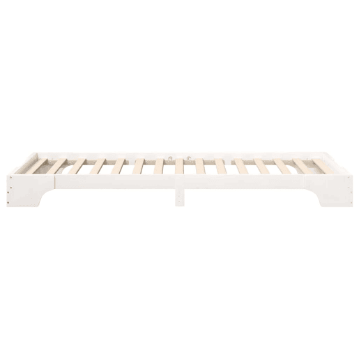 Estrutura de cama de solteiro para adultos - Branco 80 x 210 cm Madeira de Pinheiro Sólida