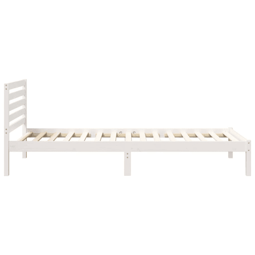 Estrutura de cama de solteiro para adultos - Branco 90 x 220 cm Madeira de Pinheiro Sólida