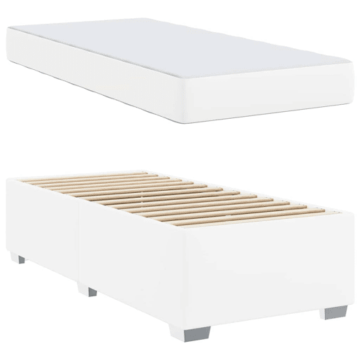 Estrutura de cama de solteiro para adultos com colchão Branco 90 x 200 cm tecido