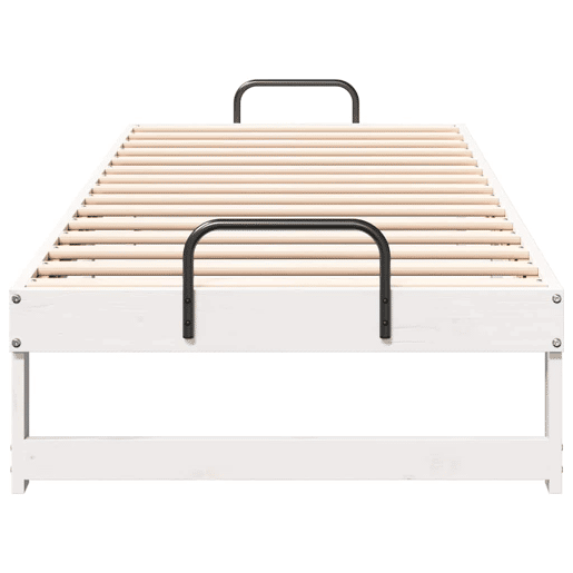 Estrutura de cama de solteiro para adultos - Branco 80 x 200 cm Madeira de Pinheiro Sólida