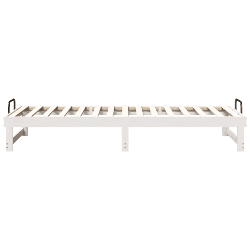 Estrutura de cama de solteiro para adultos - Branco 80 x 200 cm Madeira de Pinheiro Sólida