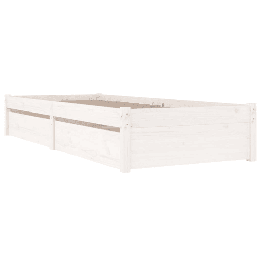 Estrutura de cama de solteiro para adultos de solteiro pequena c gavetas 75x190 cm branco Estrutura de cama de solteiro para adultos de solteiro pequena c gavetas 75x190 cm branco