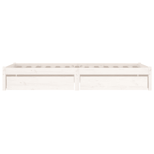 Estrutura de cama de solteiro para adultos de solteiro pequena c gavetas 75x190 cm branco Estrutura de cama de solteiro para adultos de solteiro pequena c gavetas 75x190 cm branco