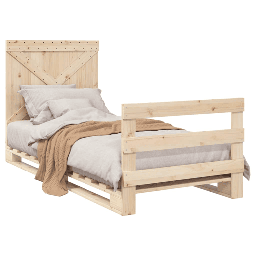 Estrutura de cama de solteiro para adultos com cabeceira 90x200 cm pinho maciço Estrutura de cama de solteiro para adultos com cabeceira 90x200 cm pinho maciço