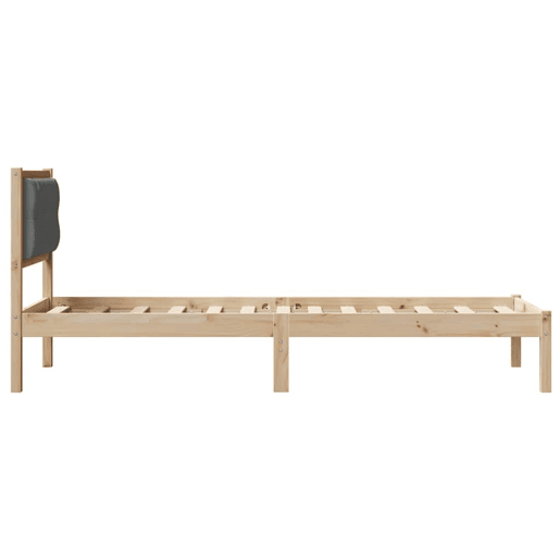 Estrutura de cama de solteiro para adultos com cabeceira Cinza Escuro 90 x 200 cm