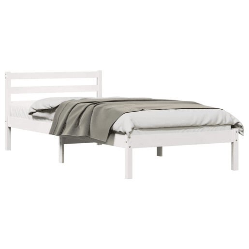 Estrutura da Cama com cabeceira Branco 215,5 x 105,5 x 69,5 cm