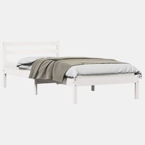 Estrutura da Cama com cabeceira Branco 215,5 x 105,5 x 69,5 cm