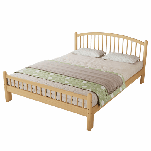 Cama individual 140x200 - Madeira maciça, design minimalista, cabeceira clássica em treliça, base de colchão estável - Natural Cama individual 140x200 - Madeira maciça, design minimalista, cabeceira clássica em treliça, base de colchão estável - Natural