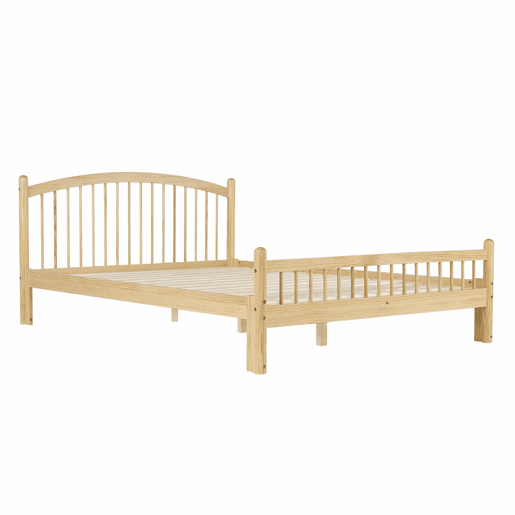 Cama individual 140x200 - Madeira maciça, design minimalista, cabeceira clássica em treliça, base de colchão estável - Natural Cama individual 140x200 - Madeira maciça, design minimalista, cabeceira clássica em treliça, base de colchão estável - Natural