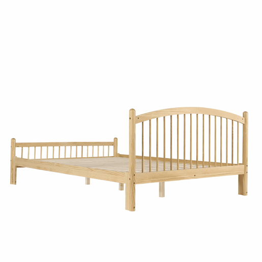 Cama individual 140x200 - Madeira maciça, design minimalista, cabeceira clássica em treliça, base de colchão estável - Natural Cama individual 140x200 - Madeira maciça, design minimalista, cabeceira clássica em treliça, base de colchão estável - Natural