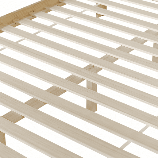 Cama individual 140x200 - Madeira maciça, design minimalista, cabeceira clássica em treliça, base de colchão estável - Natural Cama individual 140x200 - Madeira maciça, design minimalista, cabeceira clássica em treliça, base de colchão estável - Natural