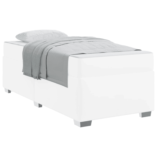 Estrutura de cama de solteiro para adultos com colchão - Branco 100 x 200 cm tecido