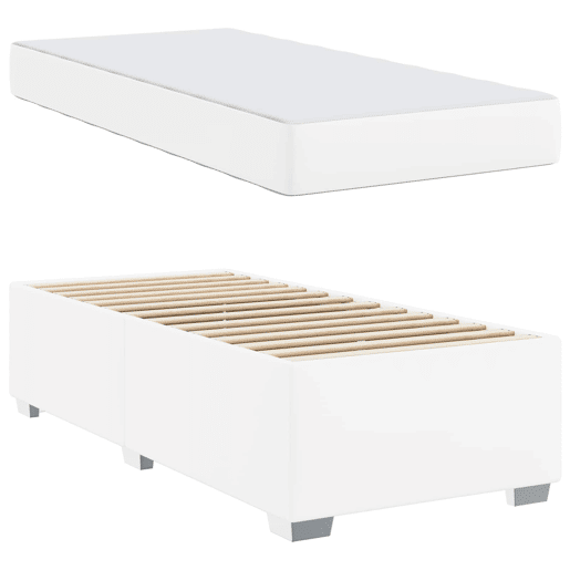 Estrutura de cama de solteiro para adultos com colchão - Branco 100 x 200 cm tecido